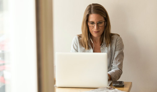 Person reading computer